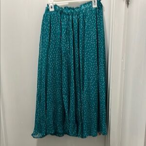 Amazon Blue Midi Pleated A-Line Skirt